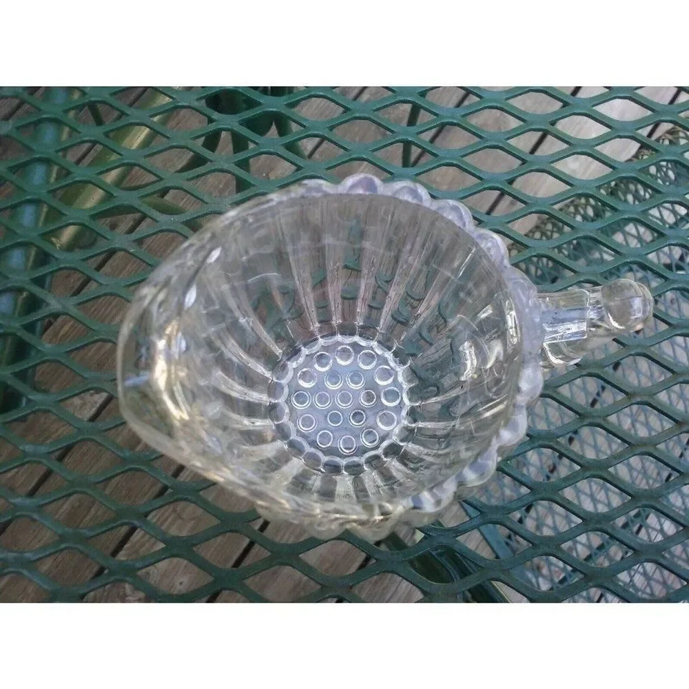 Jeannette Glass National Clear Depression Glass Creamer Ribbed Dot Design Vtg